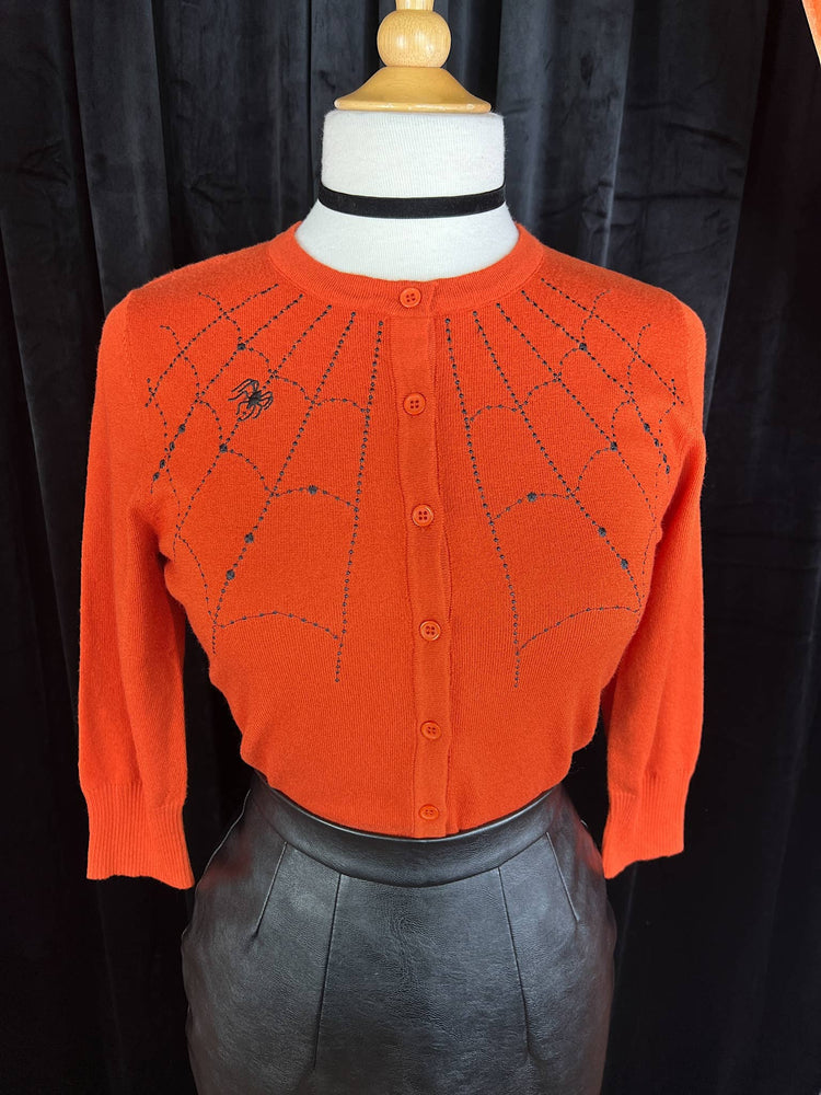 No Restock, 1 Small left! Spiderweb Cardigan in Burnt Orange