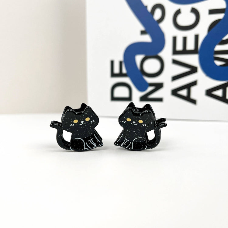 Mini Black Cat Claw Clip