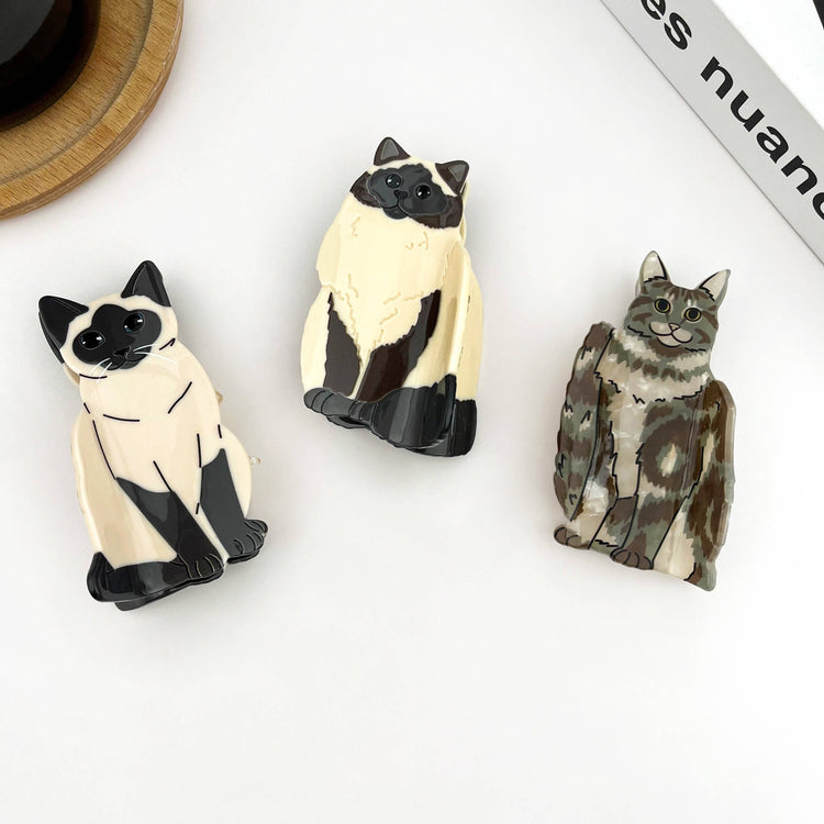 Sitting Cat Hair Claw Clip Collection, Animal Hair Clip