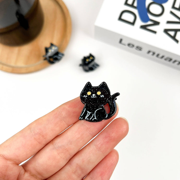 Mini Black Cat Claw Clip