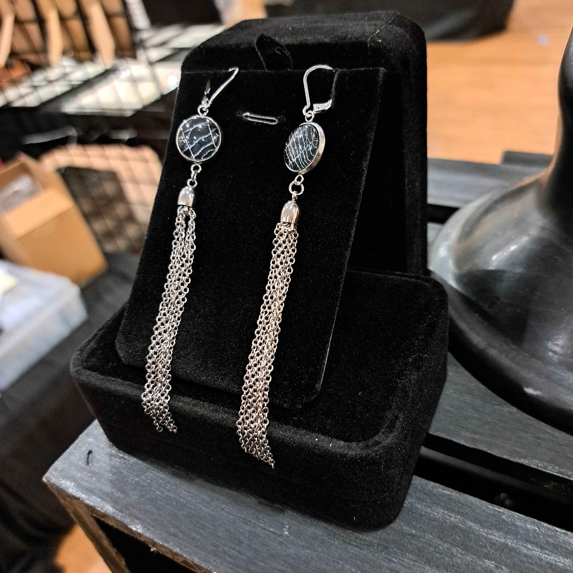 Real Spiderweb Chain Dangles (Earrings)