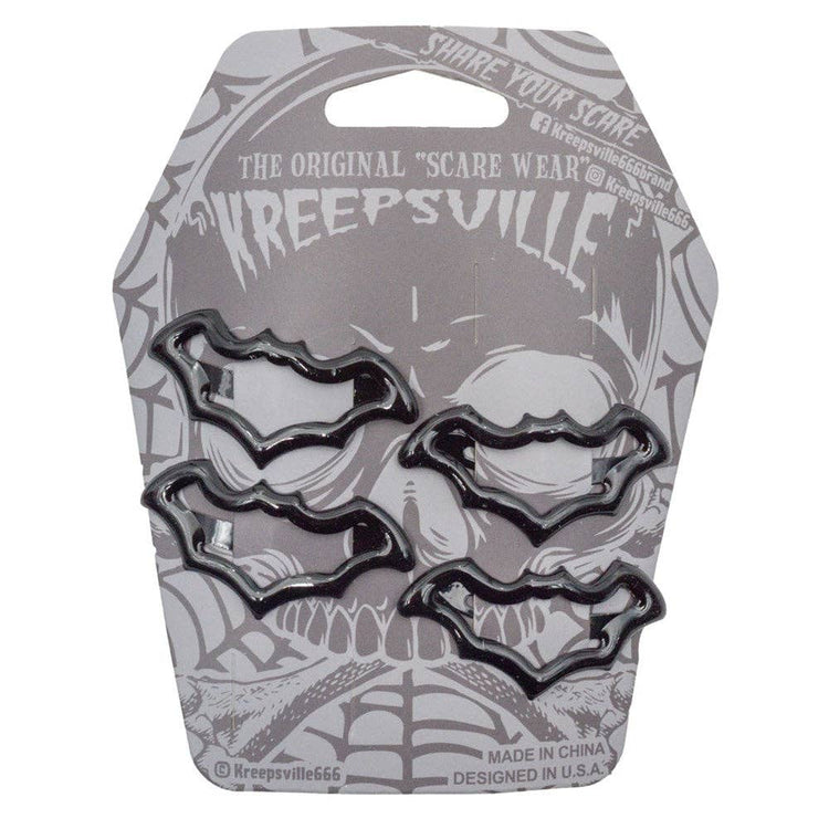 Bat Snap Hair Clips Black