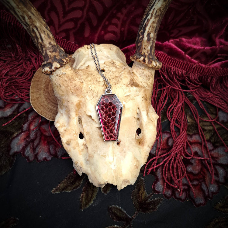 Assorted Holographic Snakeskin Coffin (Necklace)