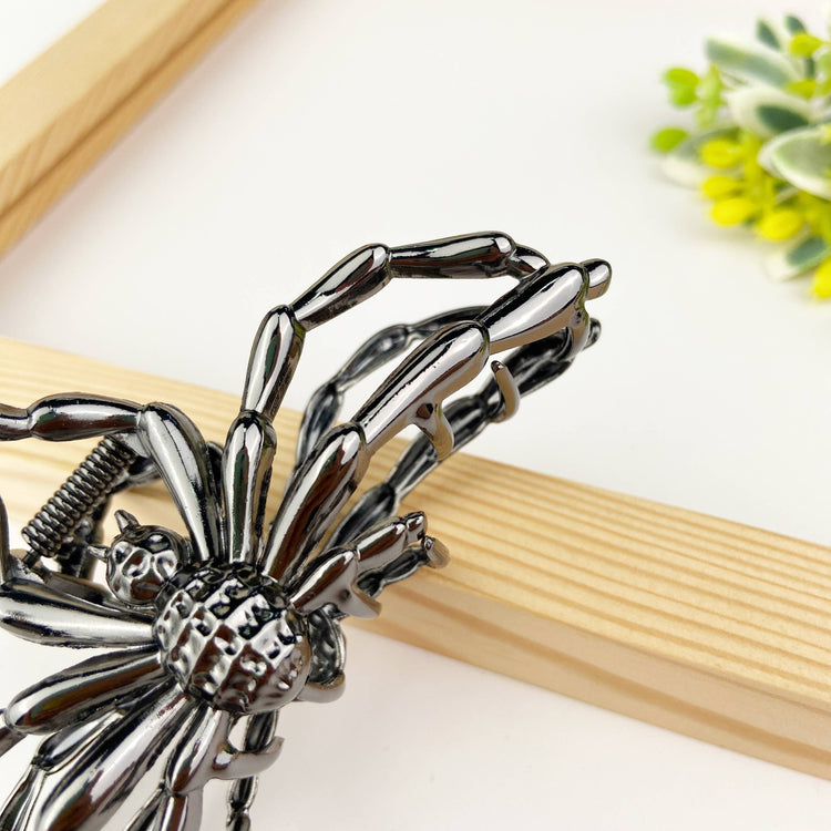 Personalized spider metal hair clip