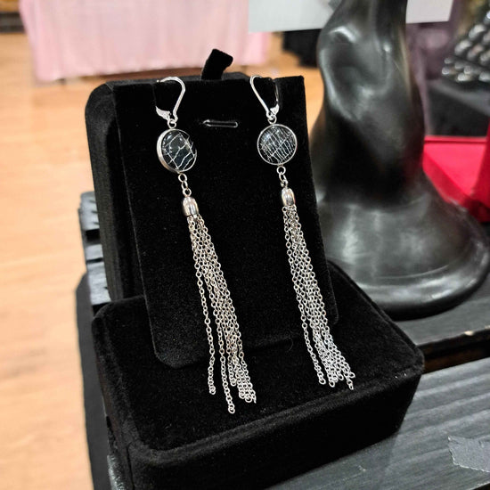 Real Spiderweb Chain Dangles (Earrings)