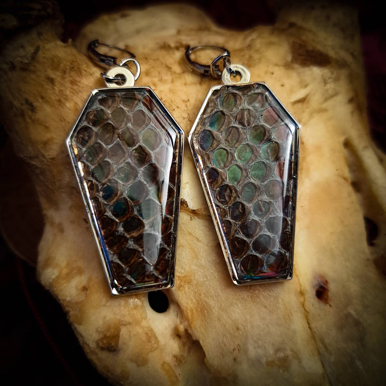 Assorted Holographic Snakeskin Coffin (Earrings )