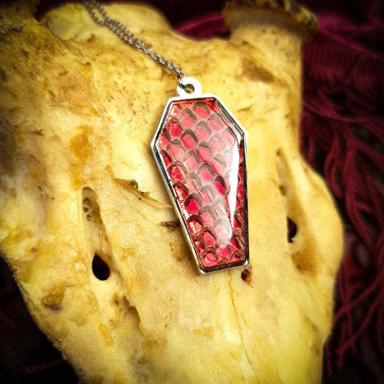 Assorted Holographic Snakeskin Coffin (Necklace)