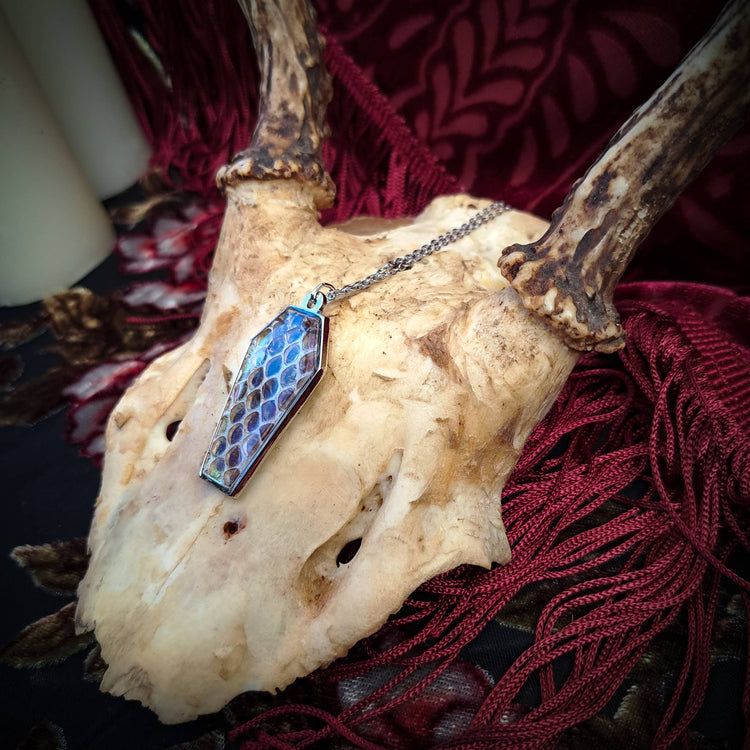 Assorted Holographic Snakeskin Coffin (Necklace)