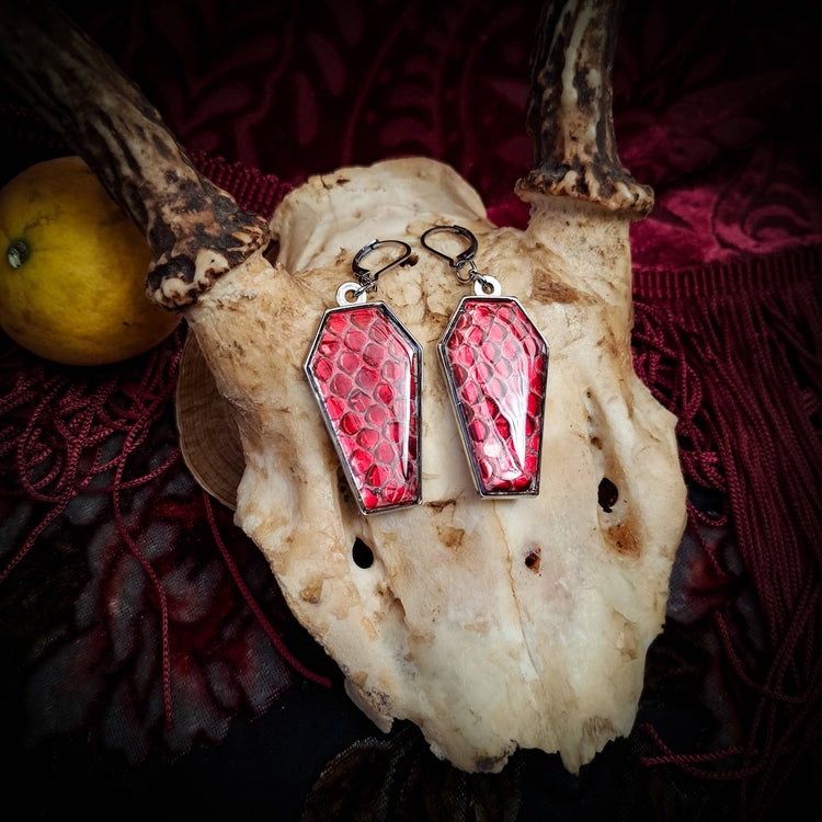 Assorted Holographic Snakeskin Coffin (Earrings )