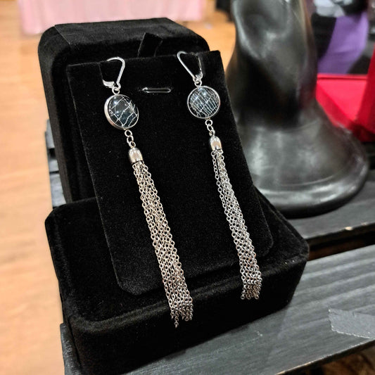 Real Spiderweb Chain Dangles (Earrings)