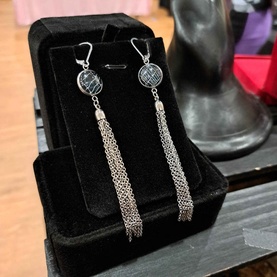 Real Spiderweb Chain Dangles (Earrings)