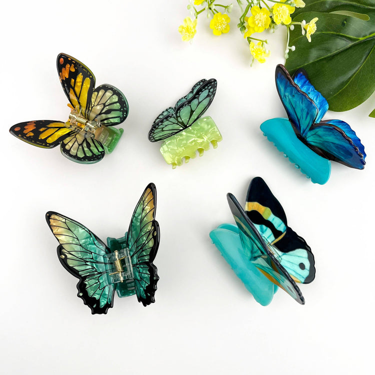 Elegant Colorful Butterfly Hair Claw Clip