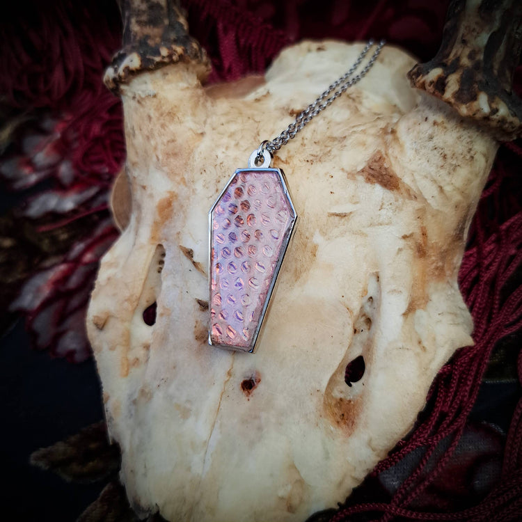 Assorted Holographic Snakeskin Coffin (Necklace)