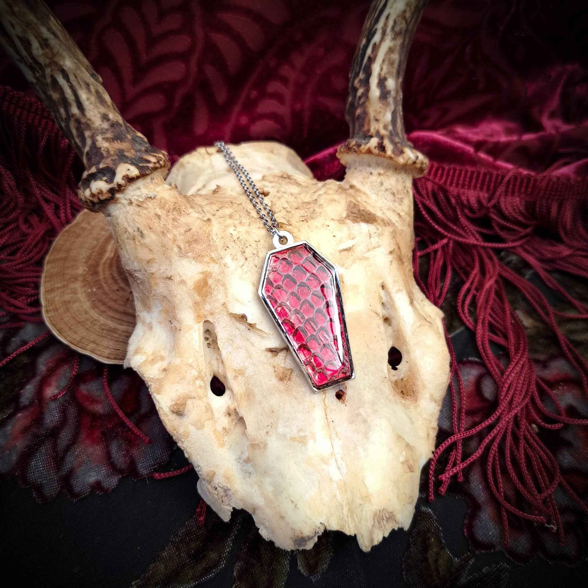 Assorted Holographic Snakeskin Coffin (Necklace)
