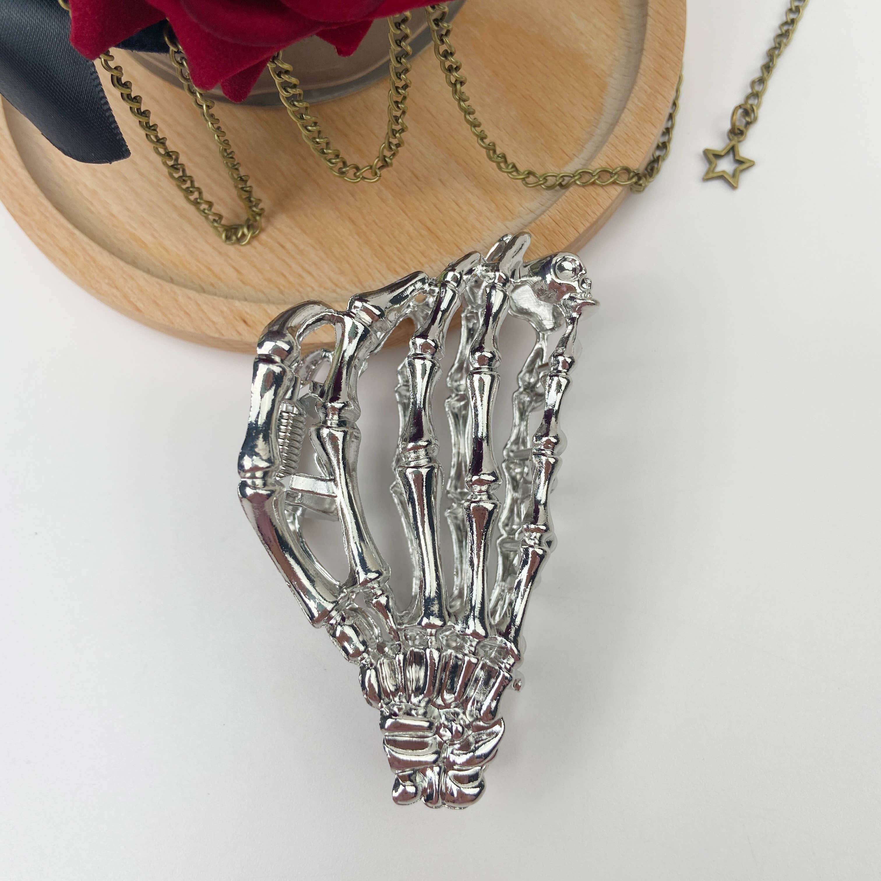 Metal Skull Hair Clip