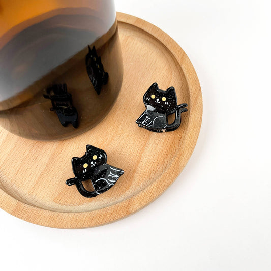 Mini Black Cat Claw Clip