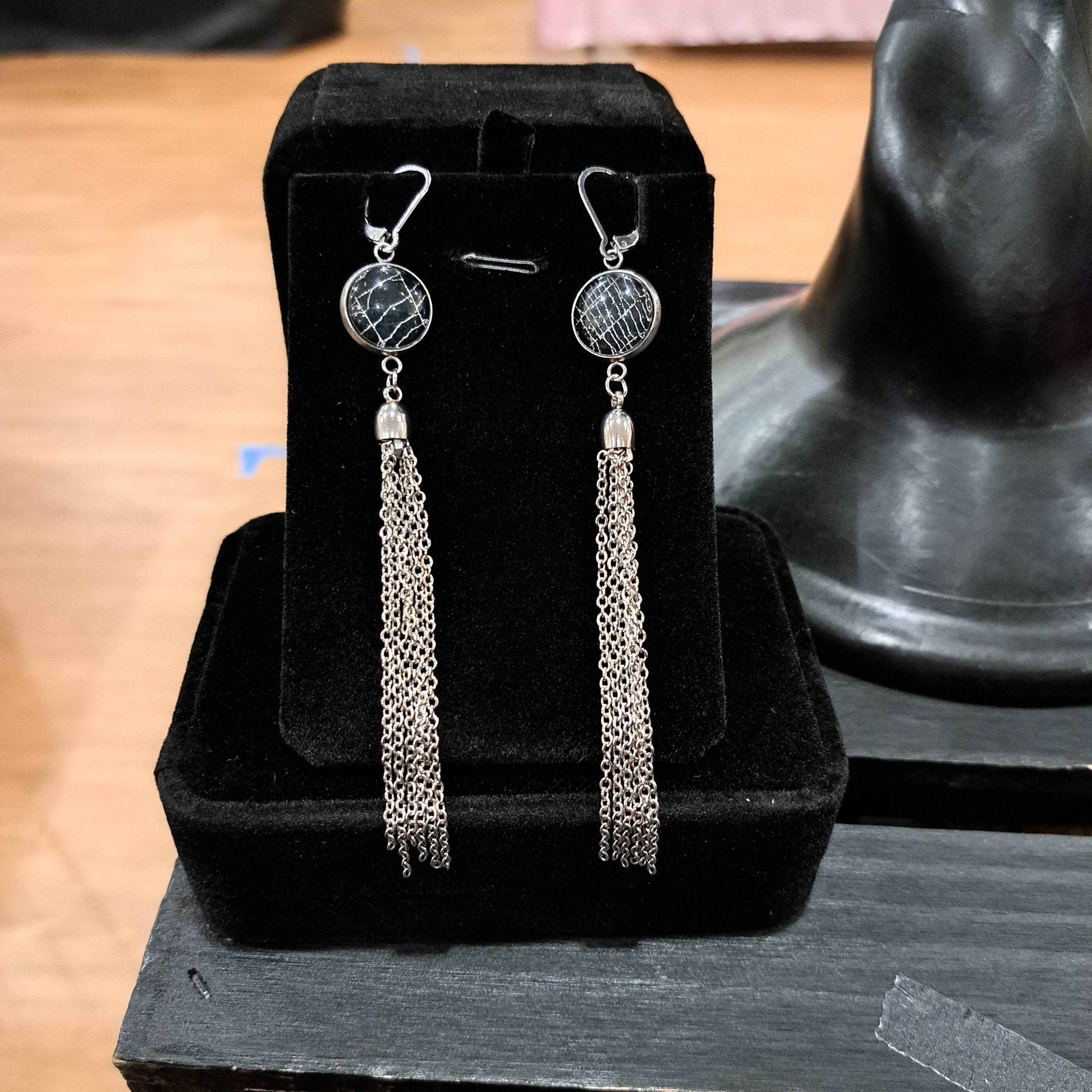 Real Spiderweb Chain Dangles (Earrings)