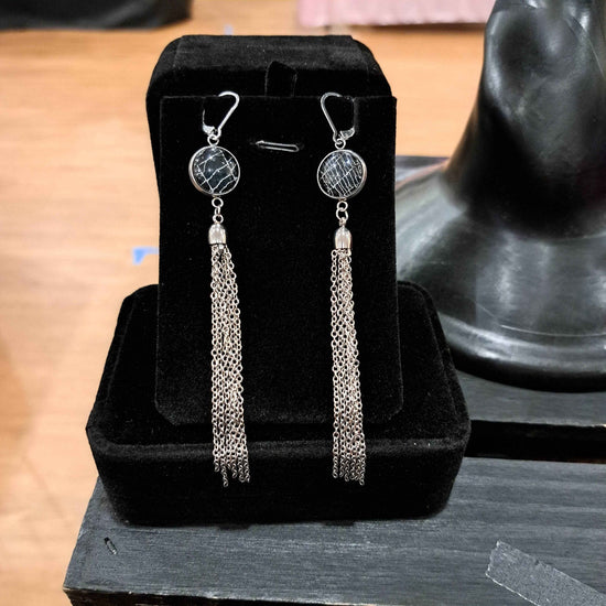 Real Spiderweb Chain Dangles (Earrings)