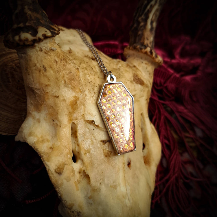 Assorted Holographic Snakeskin Coffin (Necklace)