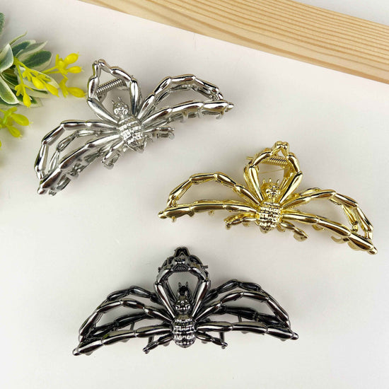 Personalized spider metal hair clip