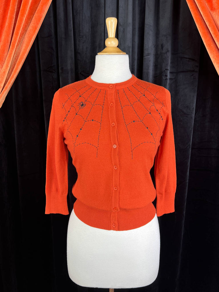 Spiderweb Cardigan in Burnt Orange