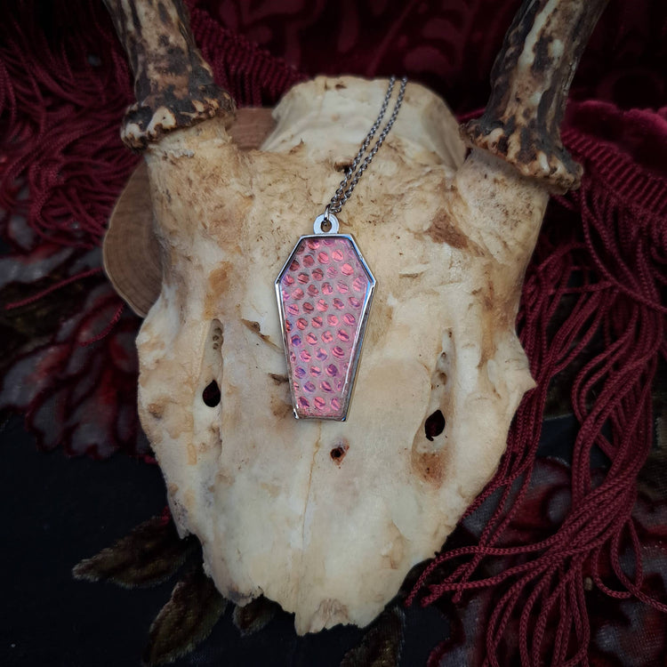 Assorted Holographic Snakeskin Coffin (Necklace)
