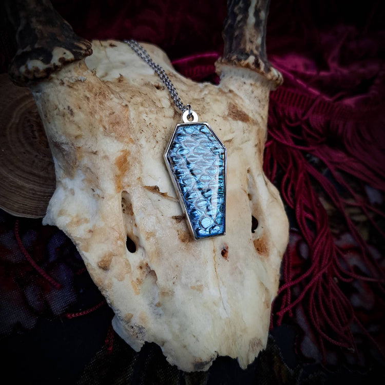 Assorted Holographic Snakeskin Coffin (Necklace)