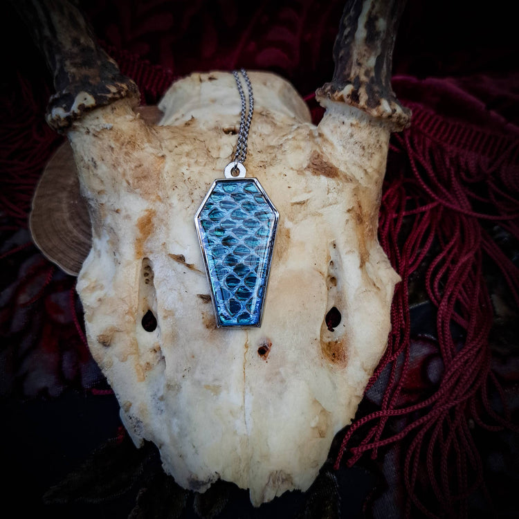 Assorted Holographic Snakeskin Coffin (Necklace)