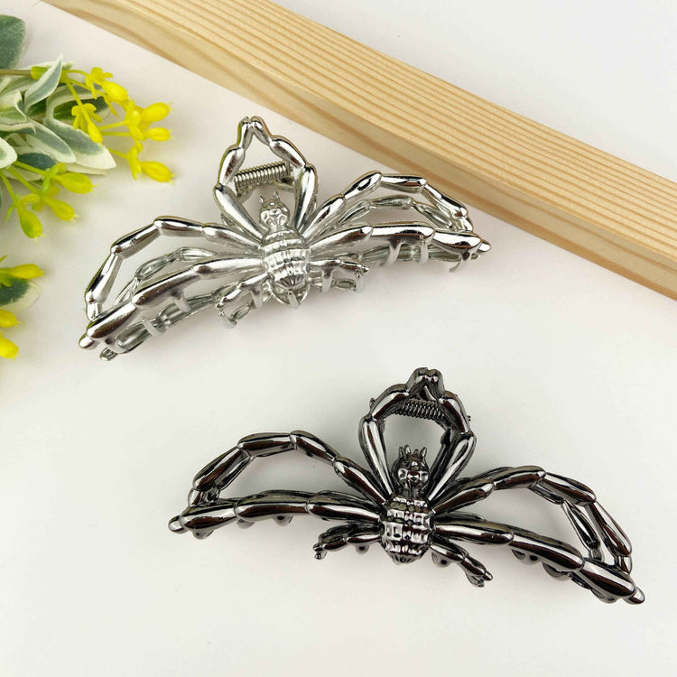 Personalized spider metal hair clip